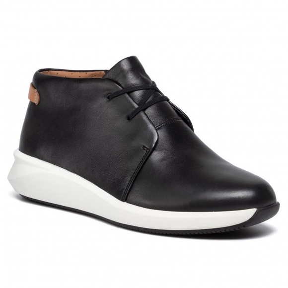 EUC CLARKS 👟 Unstructured Un Río Mid Leather Dress Sneakers - Picture 3 of 8